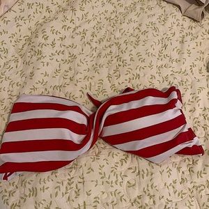 red and white striped bikini top